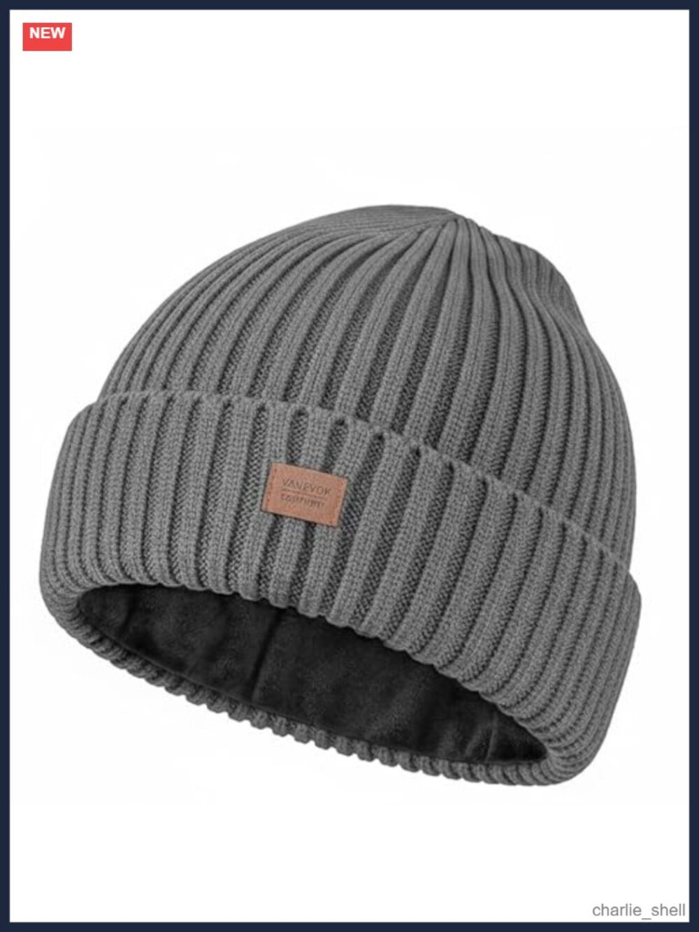 Merino Wool Beanie Hat Thermal Knitted Winter Cap Fleece Lined Unisex